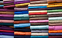 Stack of Synthetic Fabric Treated with Nylon Shield